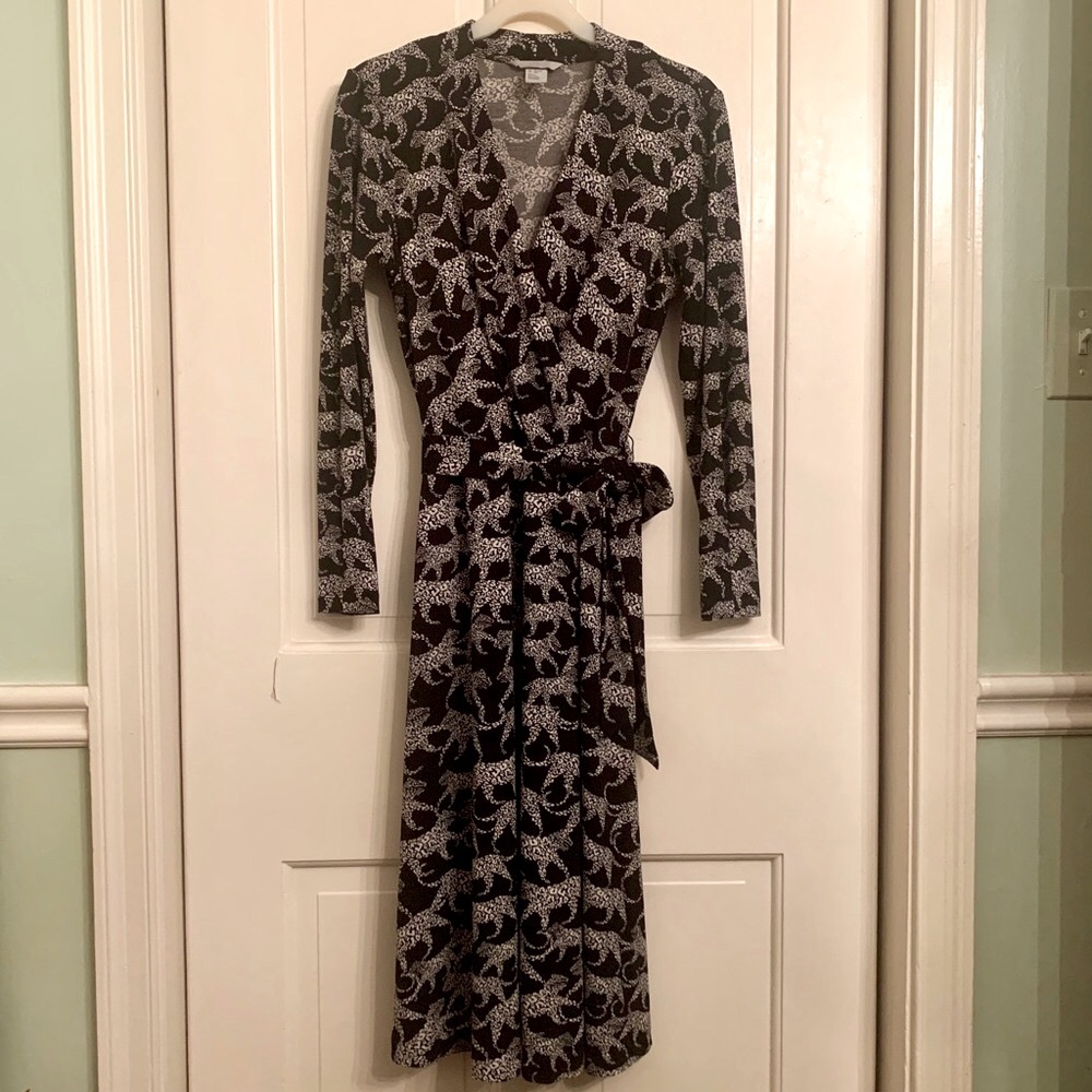 Leopard print stylish wrap dress